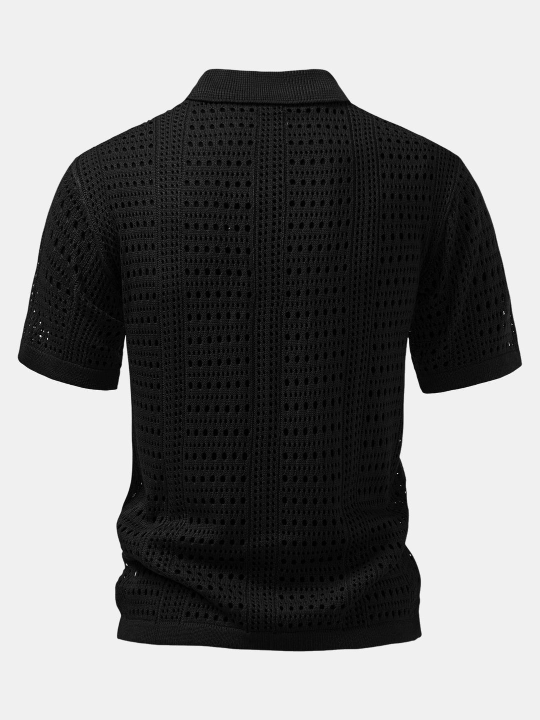 Gehaakt V-hals Polo Shirt