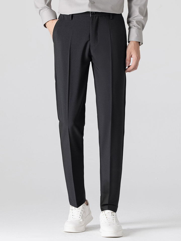 Contrast Trim Knit Polo Shirt & Slim Fit Tapered Trousers