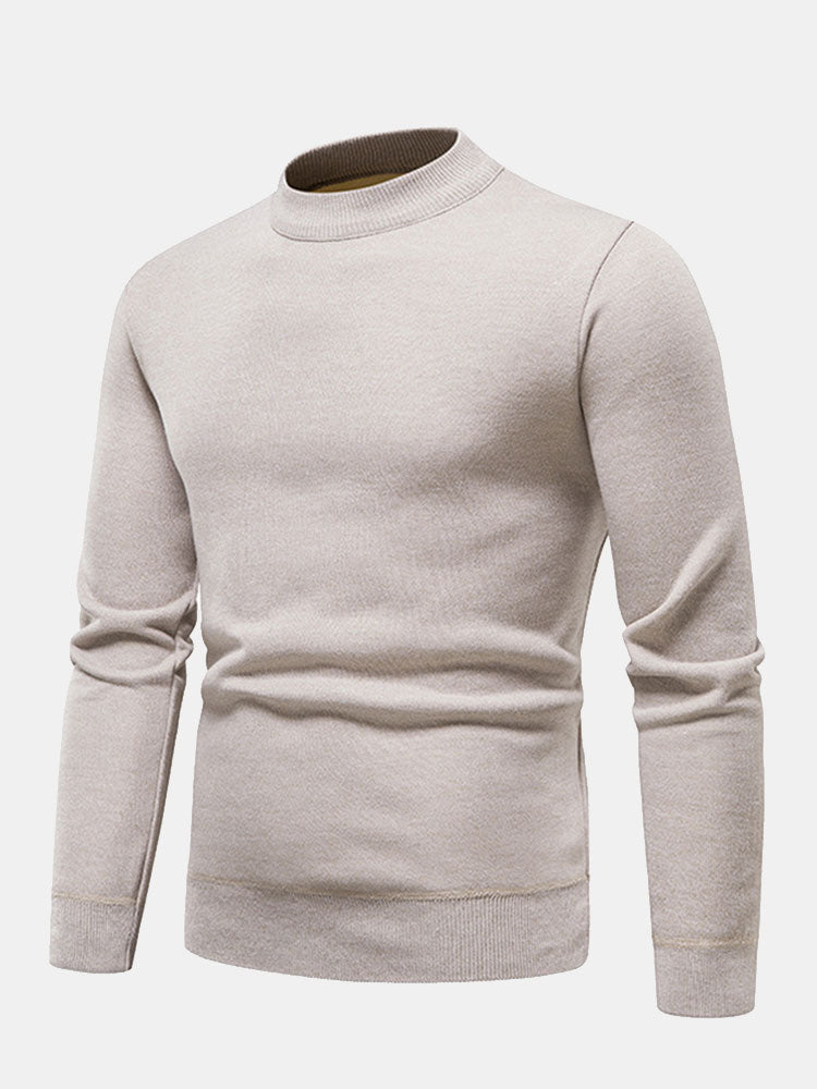 Faux Fur Gevoerde Mock Neck Trui
