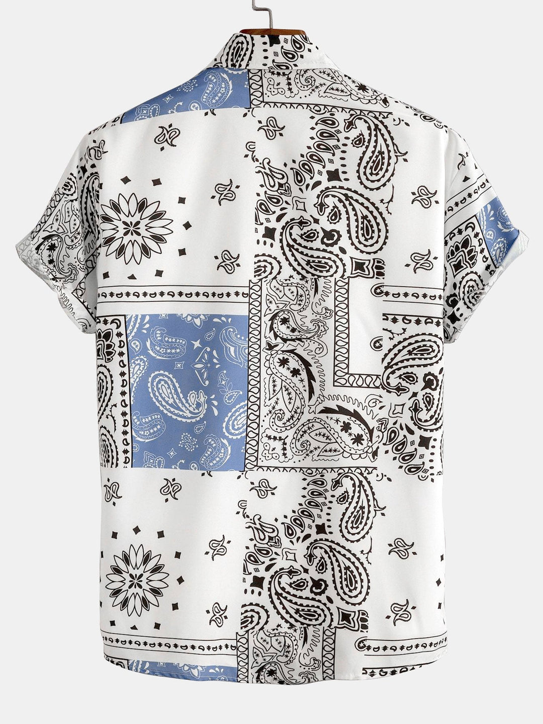 Paisley Print Knop-Up Shirt #Willekeurig patroon ontwerp# & Zwemshorts