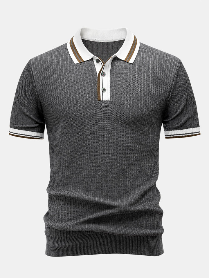 Contrast Trim Knit Polo Shirt