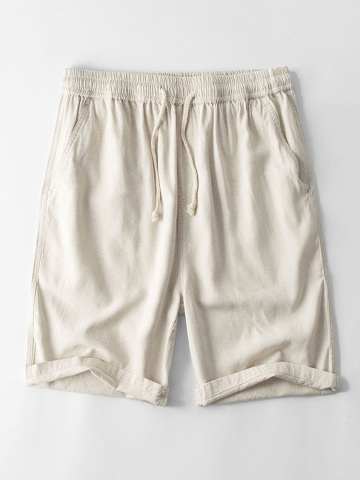 Linnen Rayon Mix Knop-Up Shirt & Linnen Katoen Mix 11" Shorts