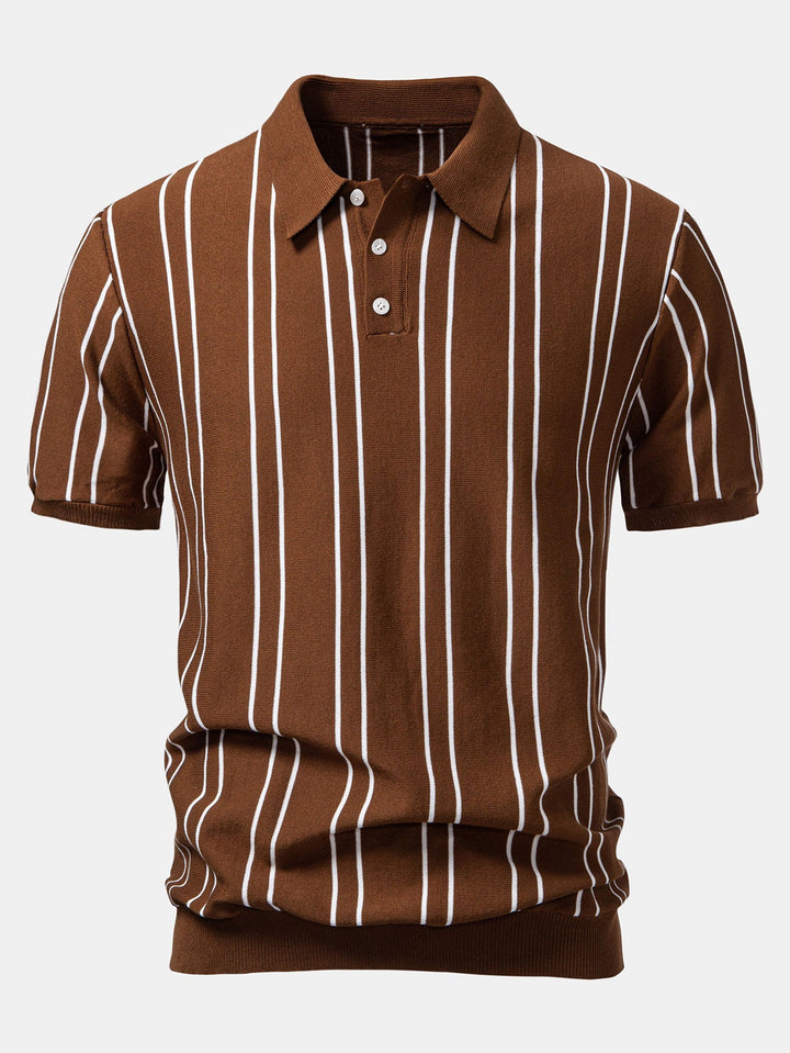 Gestreept Gebreid Polo Shirt