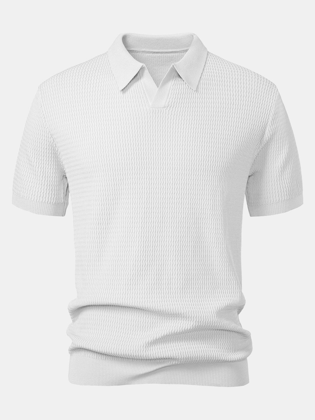 Golf Jacquard Gebreide V-hals Polo Shirt & Slim Fit Toegelopte Broek
