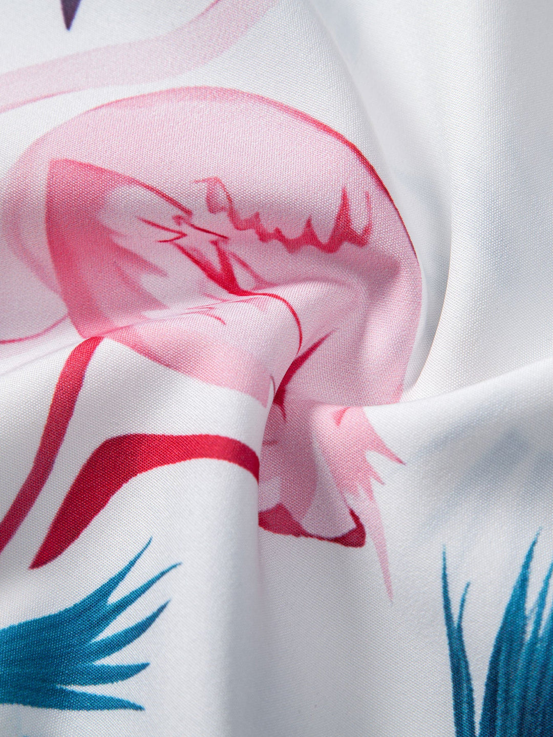 Flamingo Bladprint Overhemd met Knopen & Zwemshorts