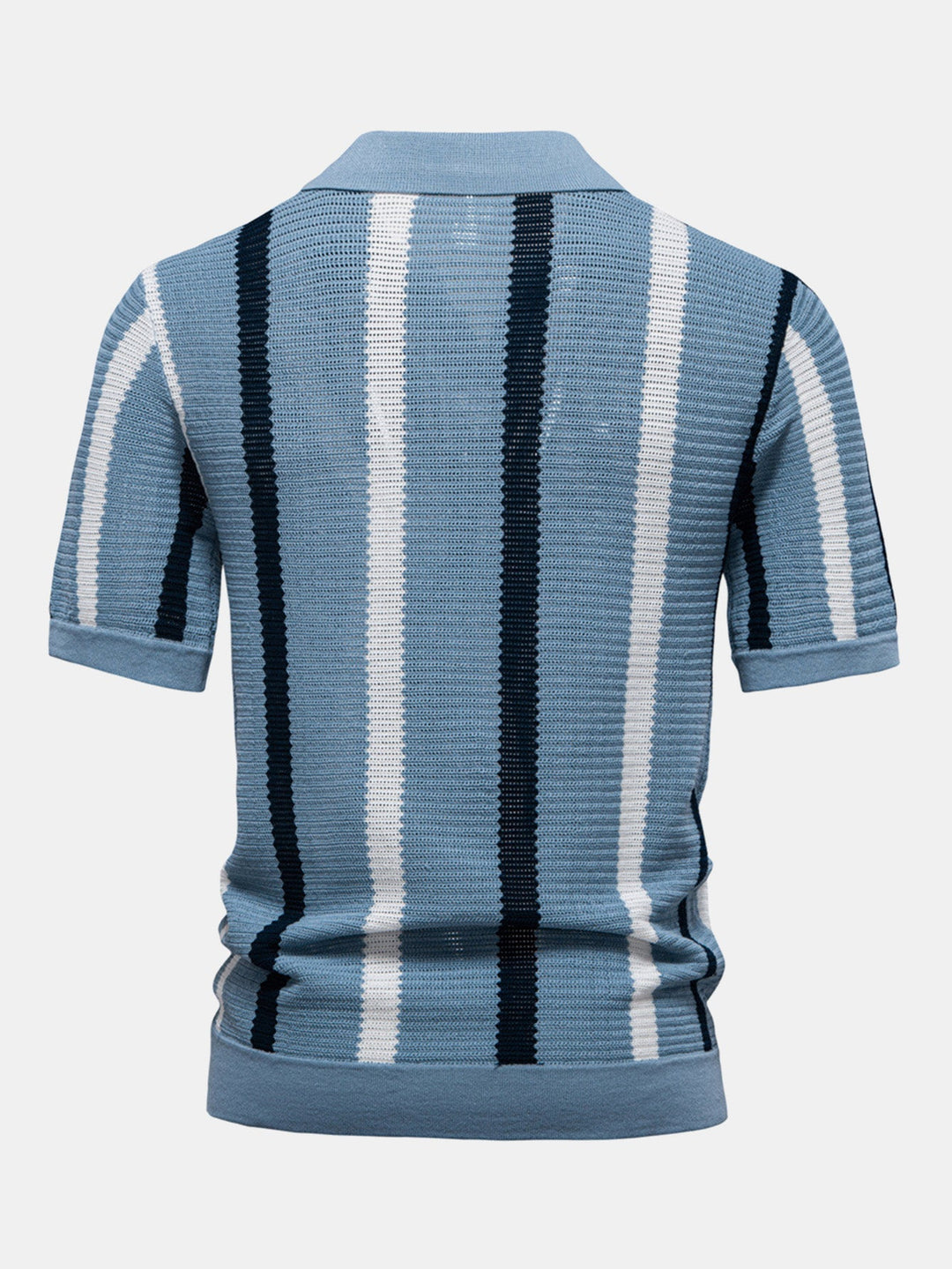 Gestreept Gebreid V-hals Polo Shirt