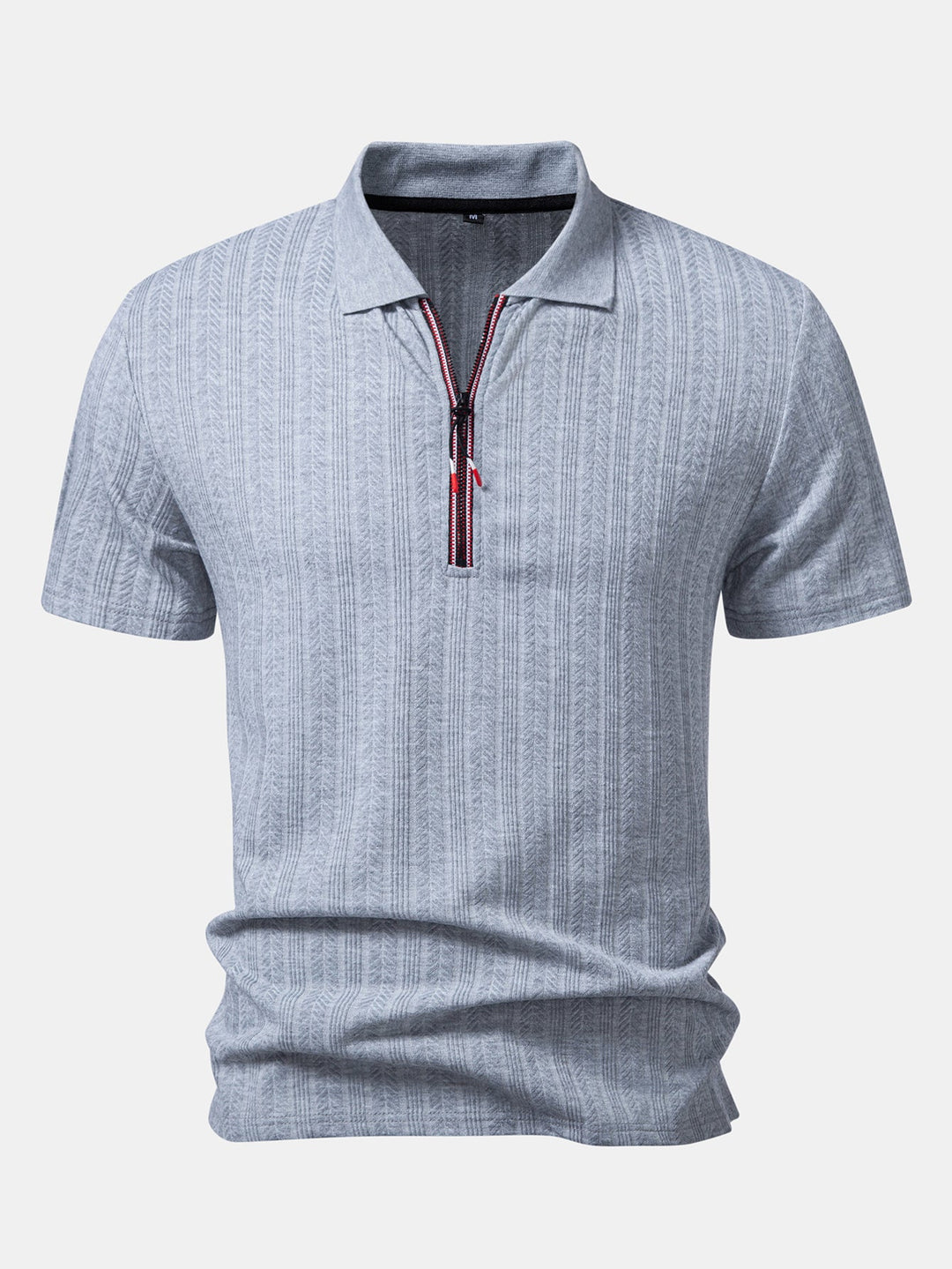 Textured Zipper Polo