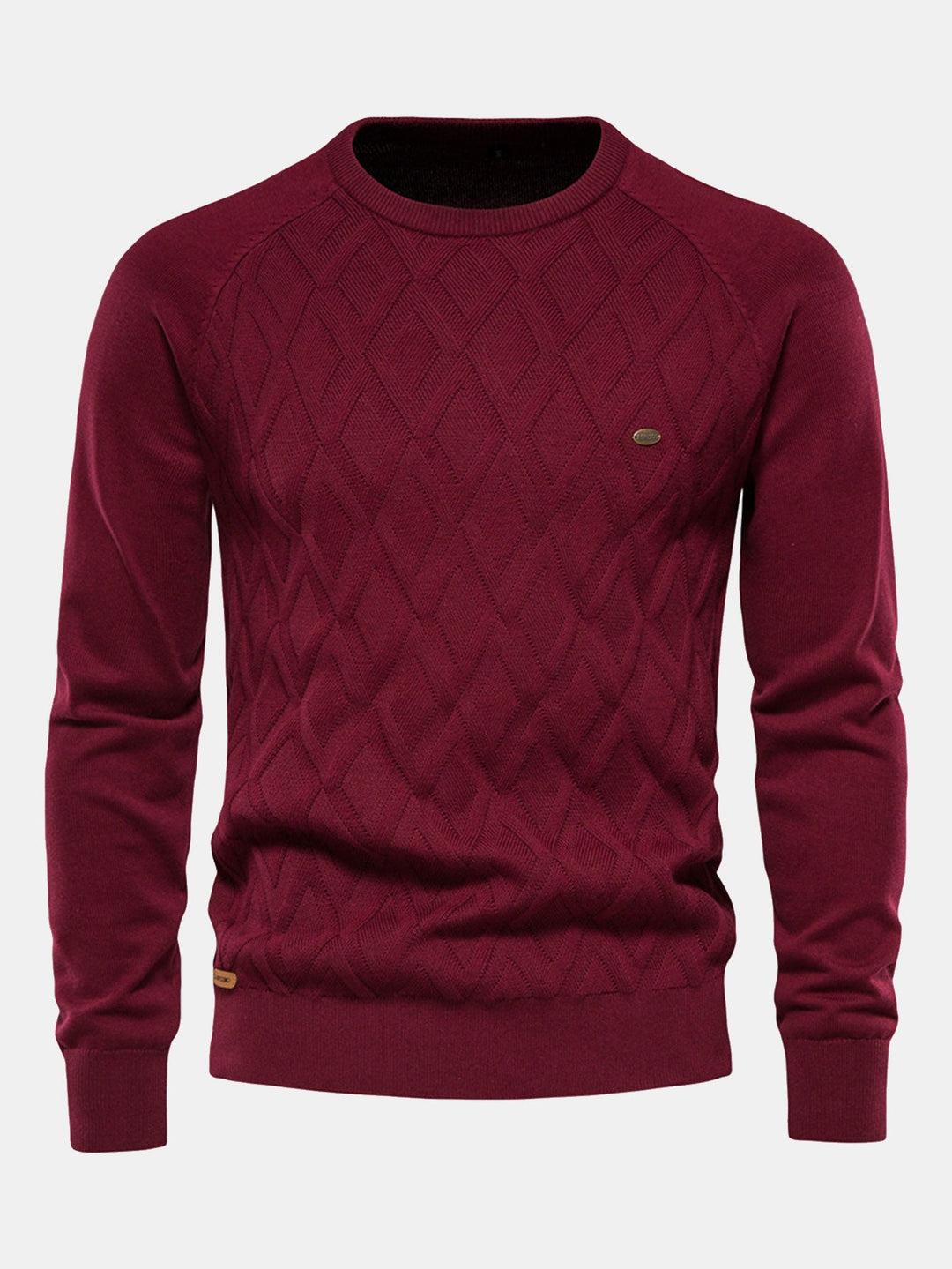Geometry jacquard trui met ronde hals