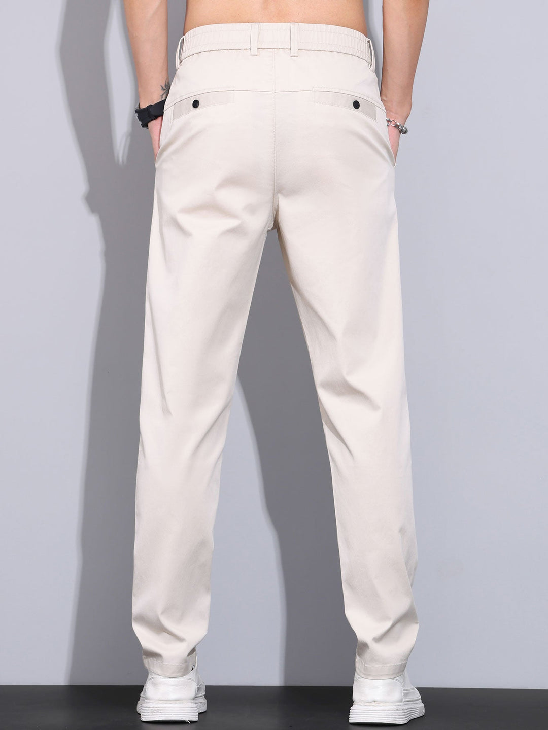 Rechte broek met elastische taille