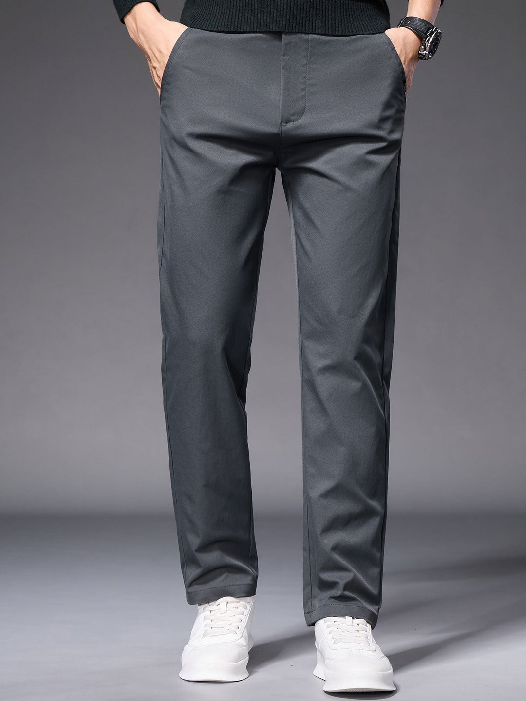 Warm Fleece-Lined Straight Leg Chino Pants