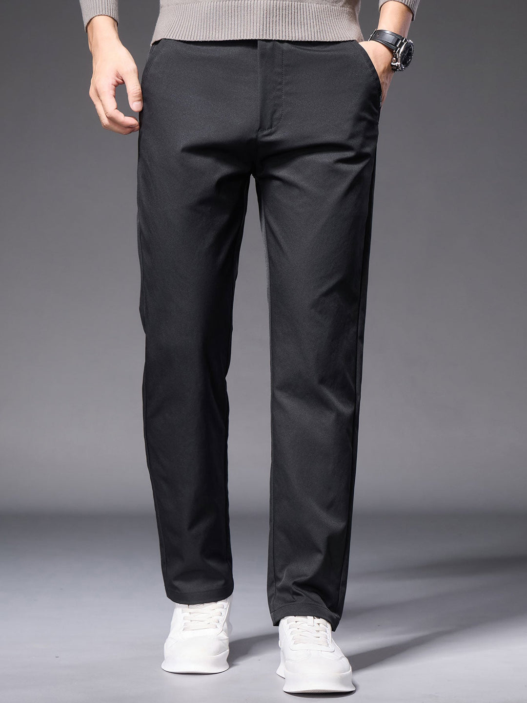 Warm Fleece-Lined Straight Leg Chino Pants