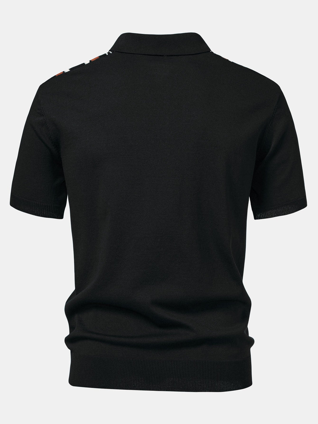 Stripe Gebreid Zip Up Polo Shirt