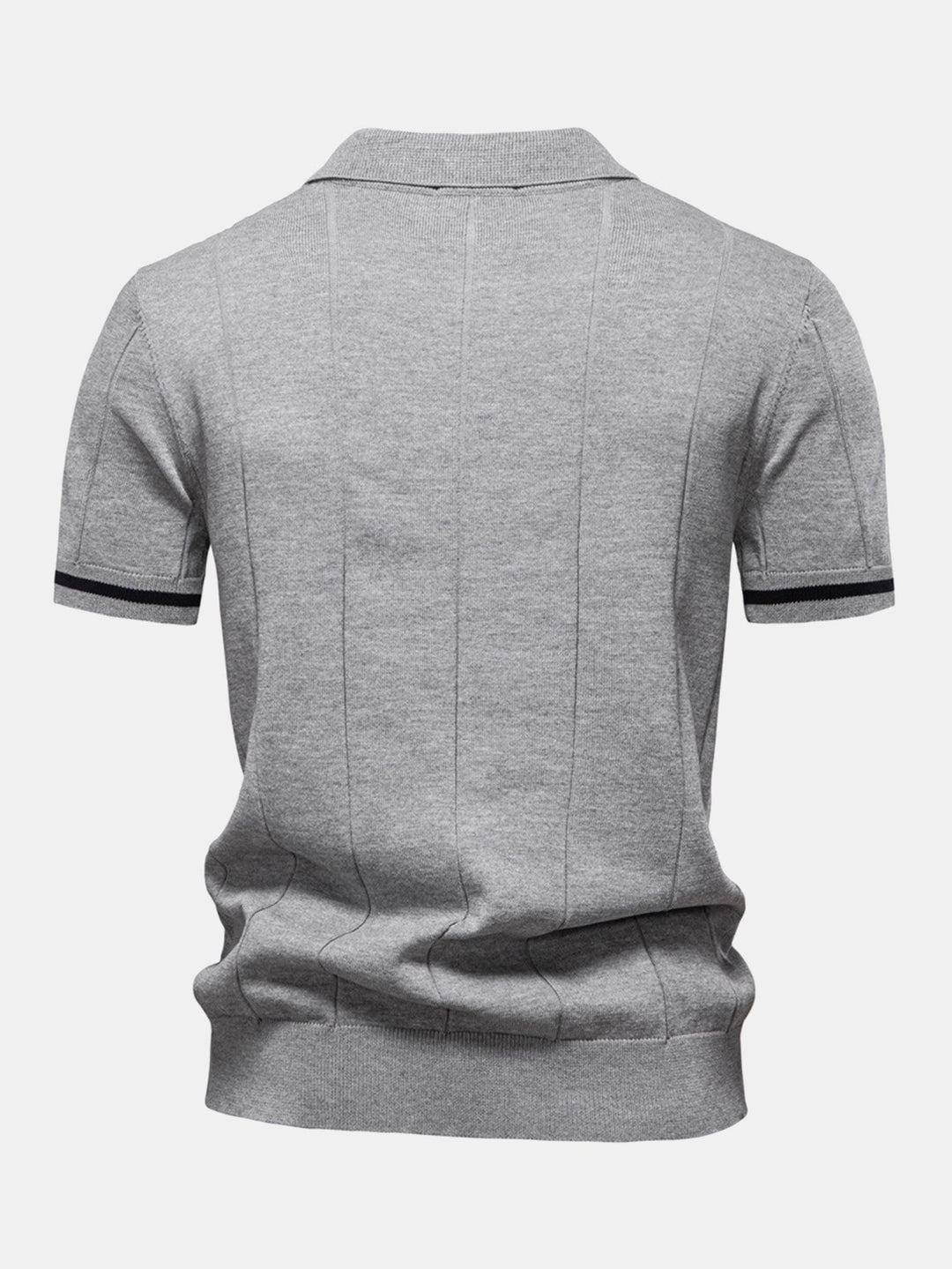 Contrast Trim Rits Gebreid Polo Shirt