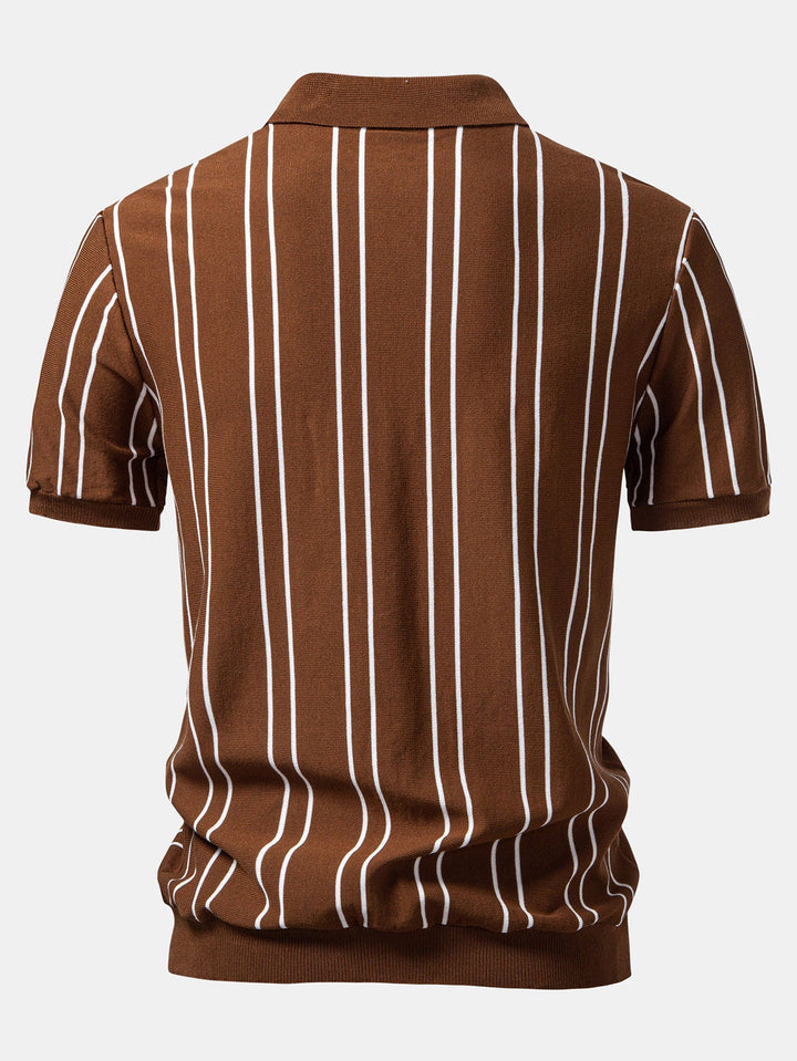 Gestreept Gebreid Polo Shirt