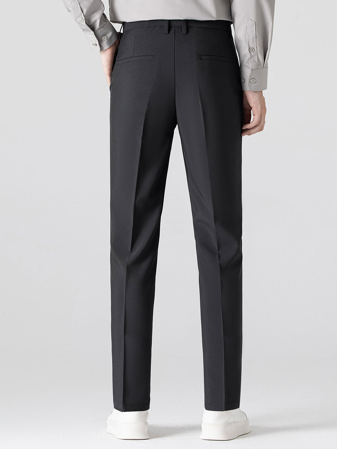 Contrast Textured Johnny Collar Knit Polo & Slim Fit Tapered Trousers