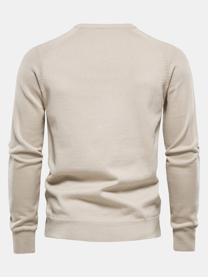 Geometry jacquard trui met ronde hals