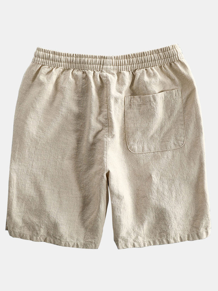 Linnen Rayon Mix Knopsluiting Shirt & Linnen Katoen Mix Touwsluiting Shorts