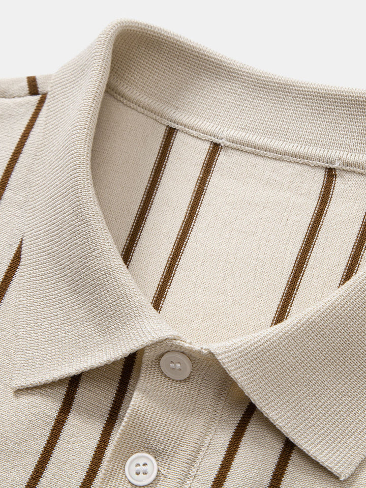 Gestreept Gebreid Polo Shirt