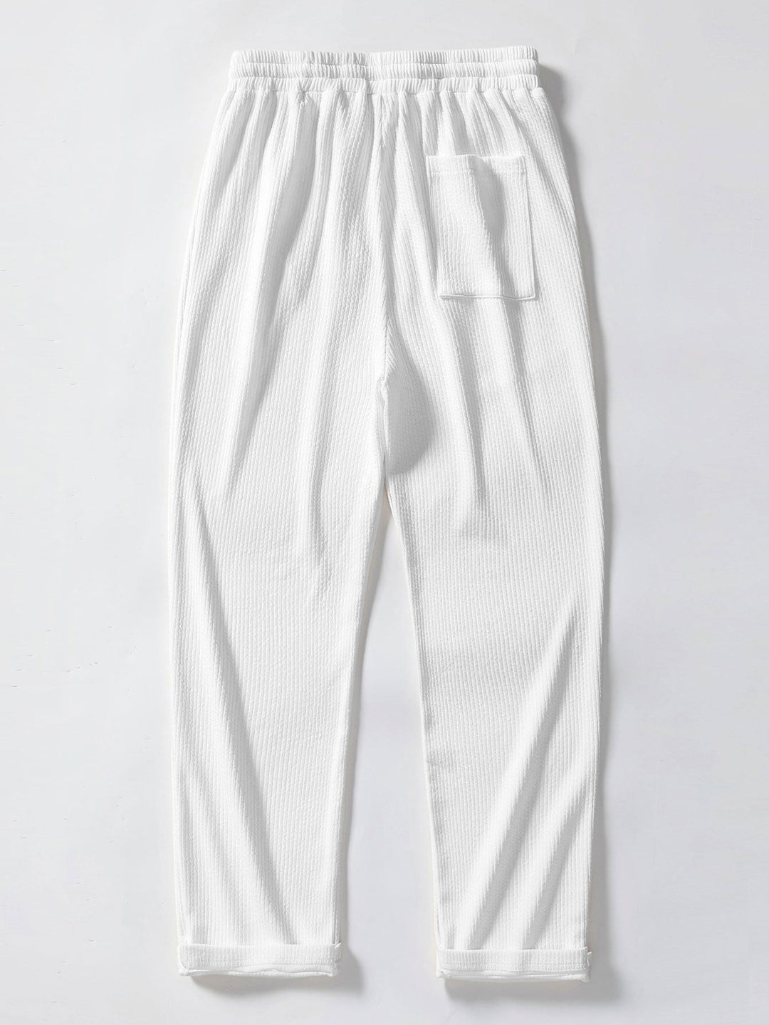 Stripe Johnny Collar Knit Polo & Straight Leg Ribbed Pants