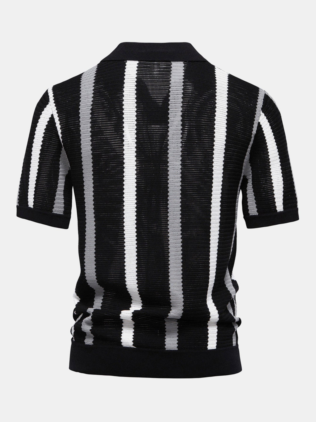 Gestreept Gebreid V-hals Polo Shirt