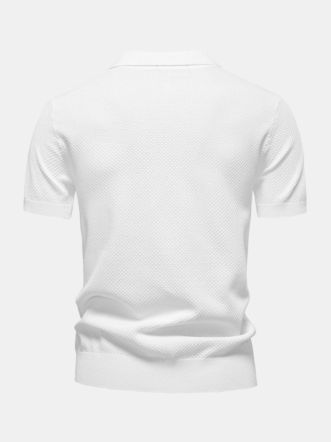 Ananasstructuur Gebreid V-hals Polo Shirt