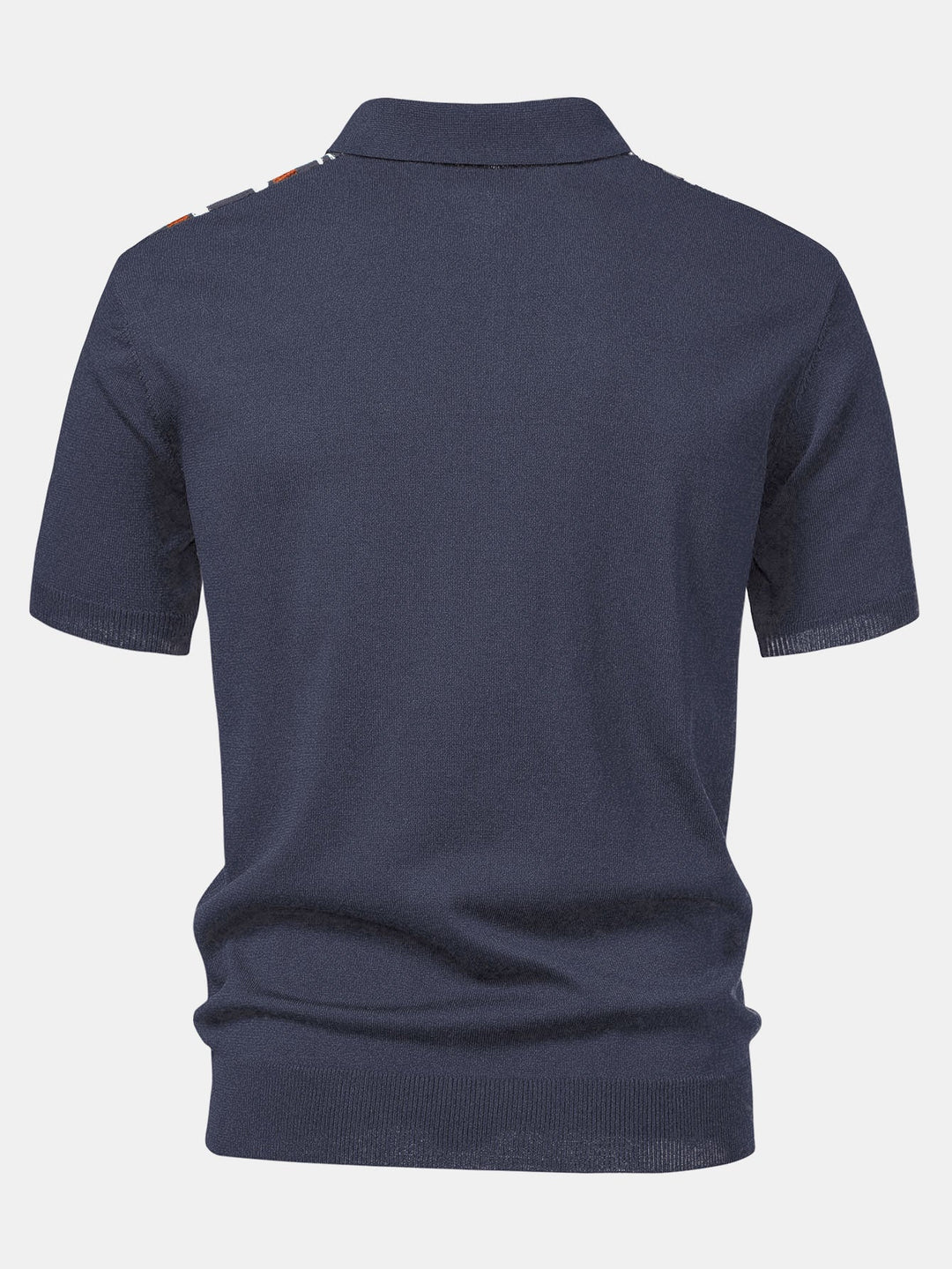 Stripe Gebreid Zip Up Polo Shirt