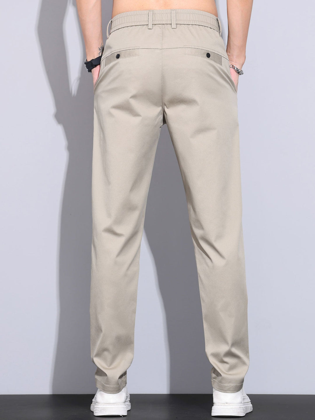 Rechte broek met elastische taille