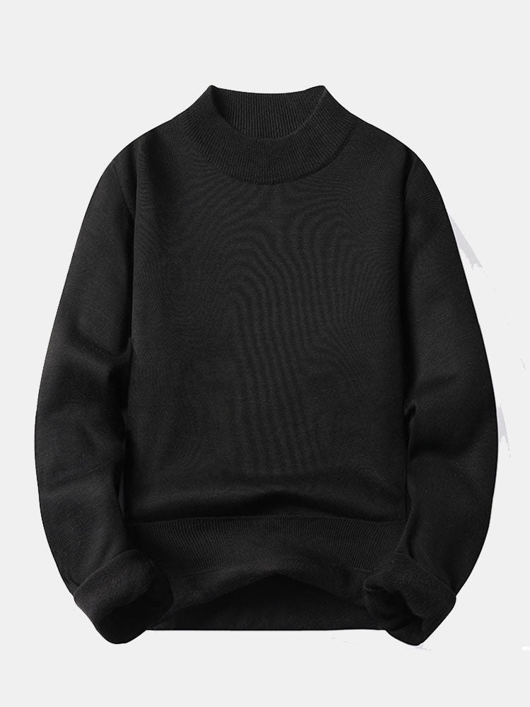 Faux Fur Gevoerde Mock Neck Trui