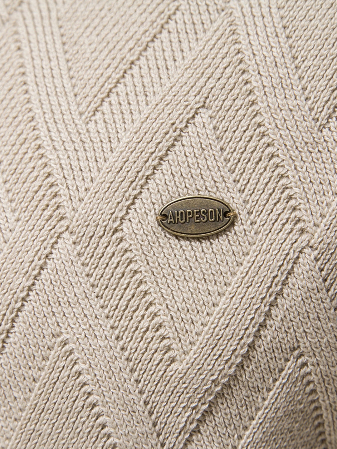 Geometry jacquard trui met ronde hals