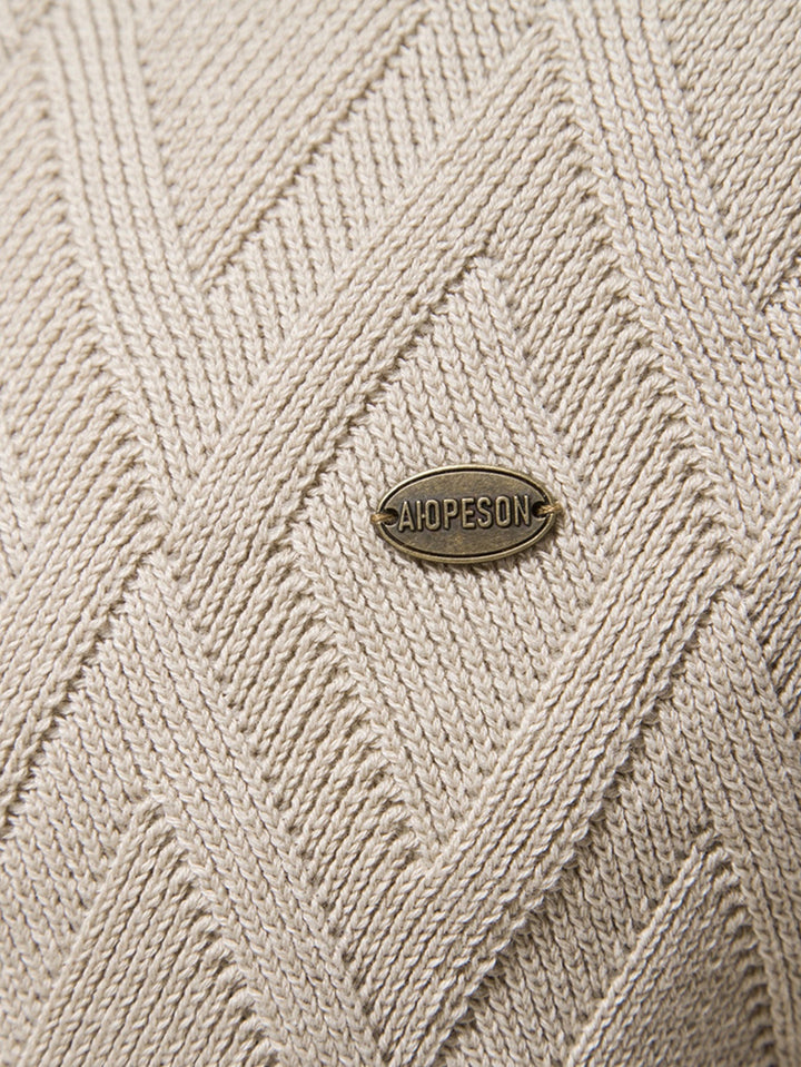 Geometry jacquard trui met ronde hals