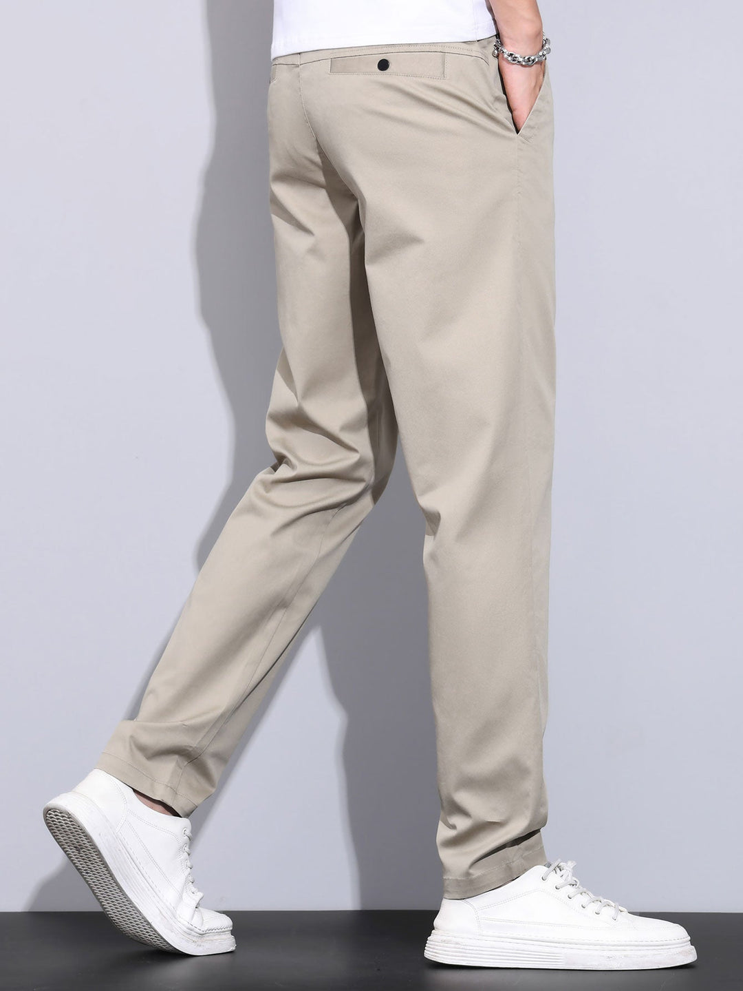 Rechte broek met elastische taille