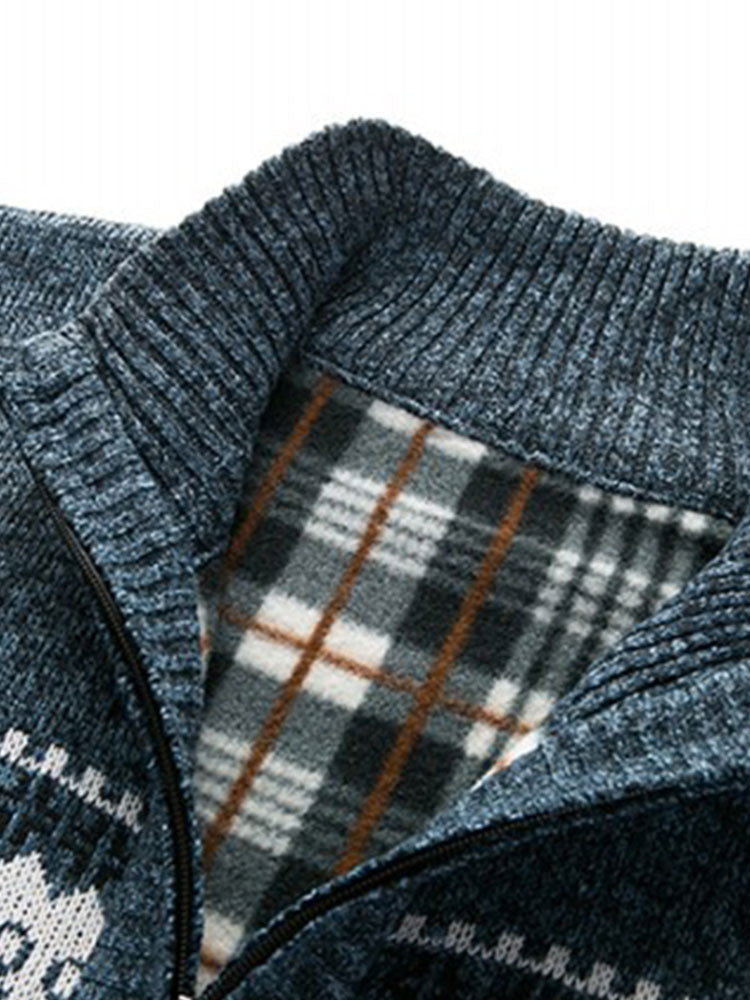 Geometrie Zip Up Trui