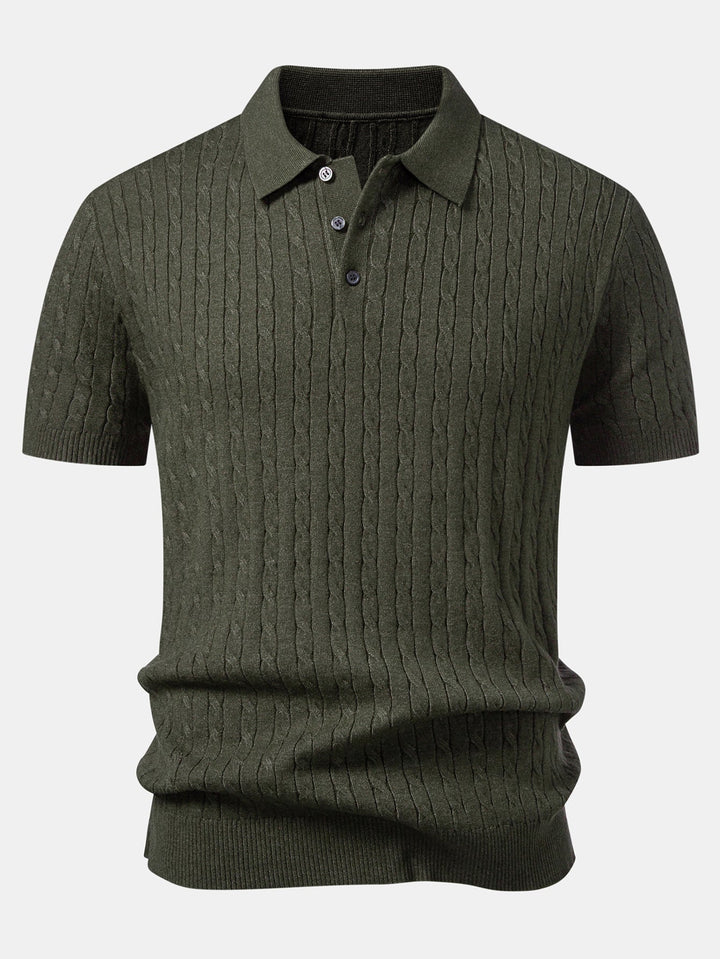 Twisted Jacquard Knit Polo