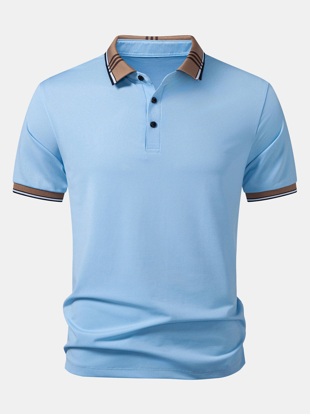 Contrast Striped Collar Polo