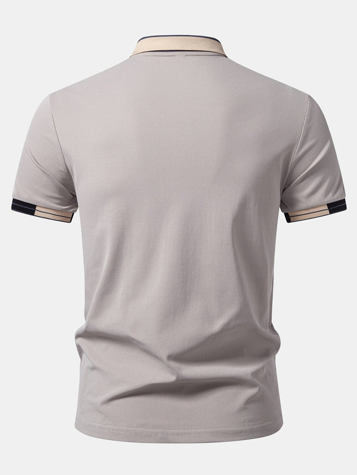 Milano Print Contrast Trim Polo