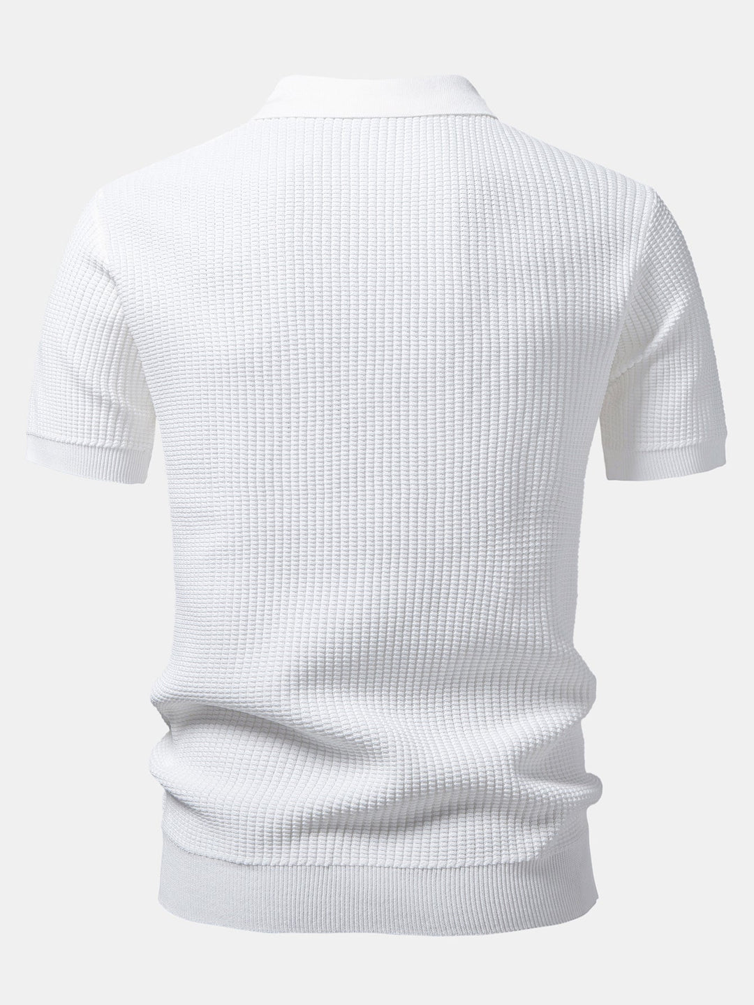 Stripe Johnny Collar Knit Polo & Straight Leg Ribbed Pants