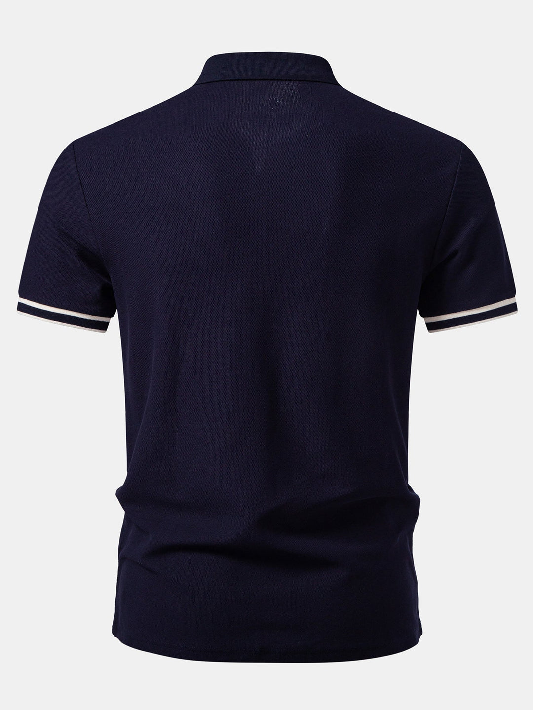 Contrast Trim Zipper Polo