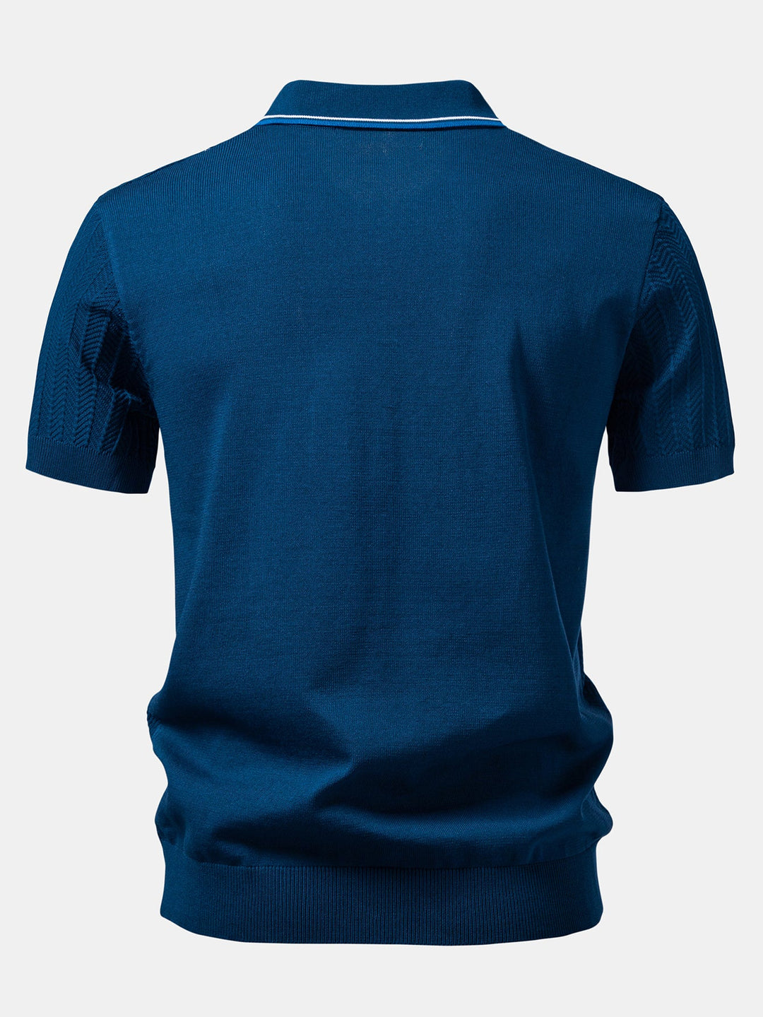 Contrast Textured Knit Polo