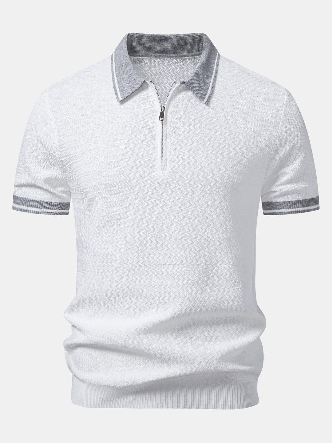 Contrast Zipper Knit Polo