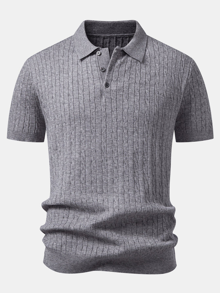 Twisted Jacquard Knit Polo