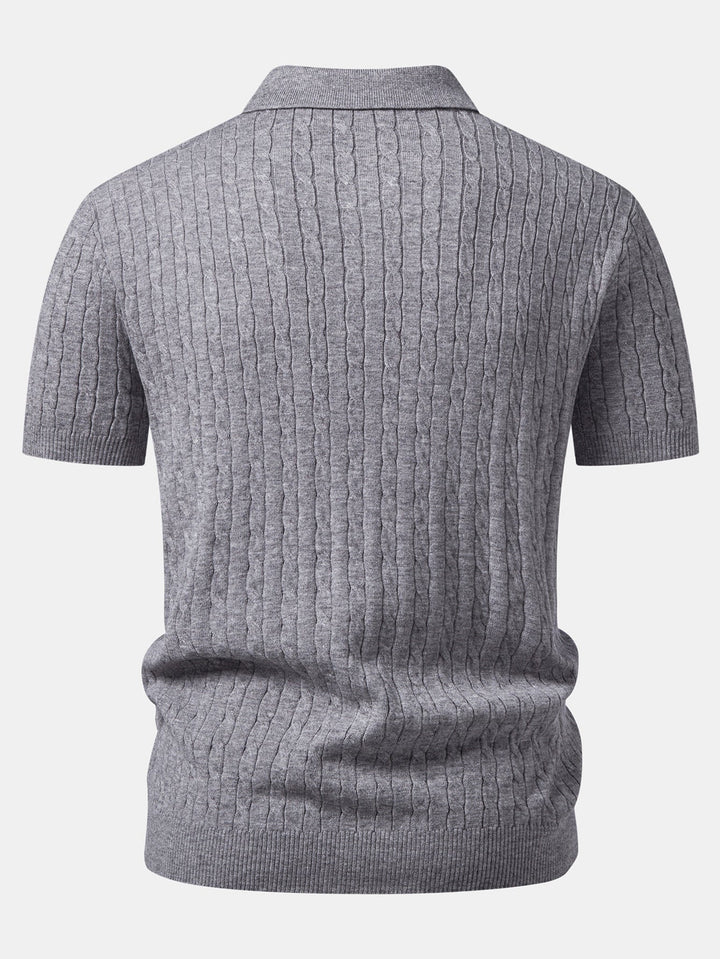 Twisted Jacquard Knit Polo