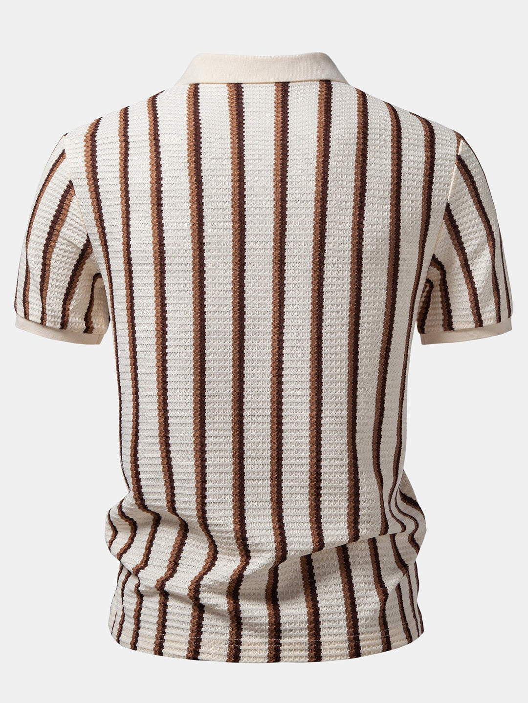 Waffle Stripe Johnny Collar Polo