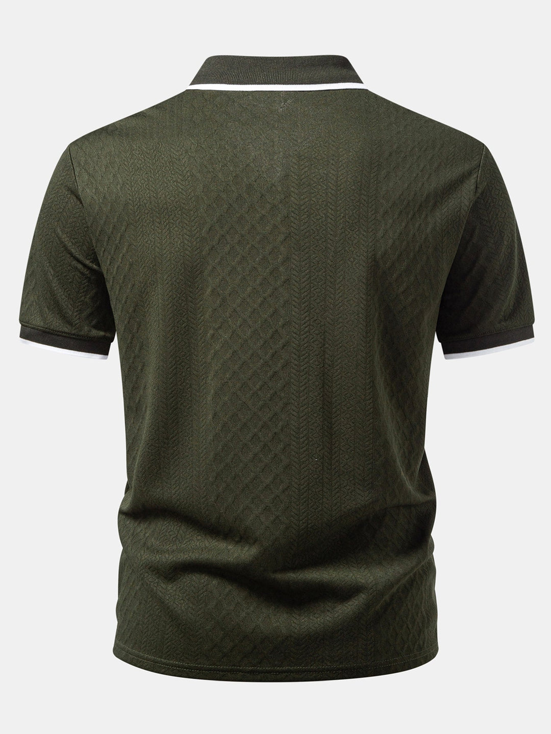Geometric Jacquard Zipper Polo