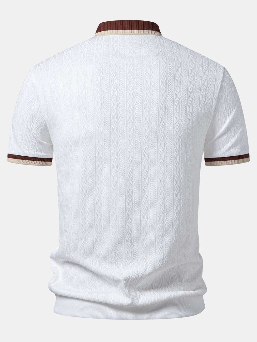 Contrast Trim Textured Knit Polo