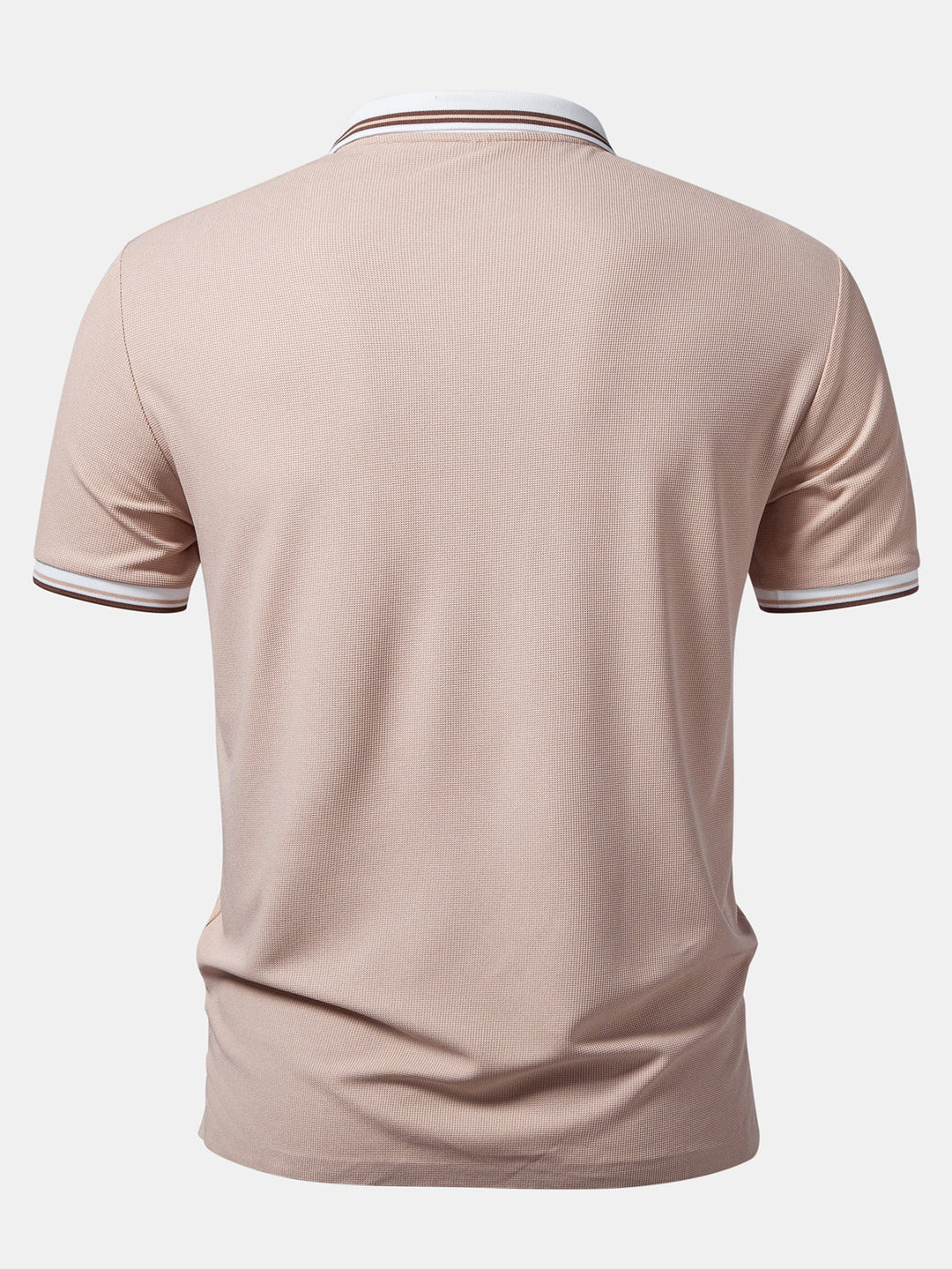 Contrast Trim Waffle Johnny Collar Polo