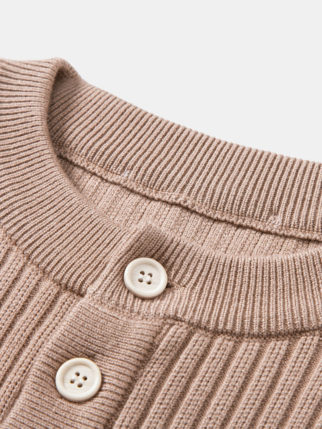 Geribbelde Henley Hals Trui