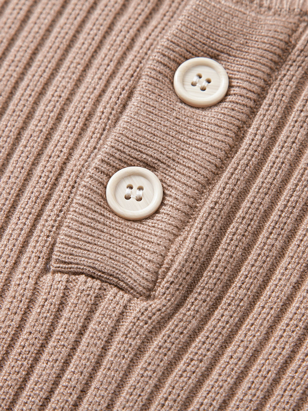 Geribbelde Henley Hals Trui