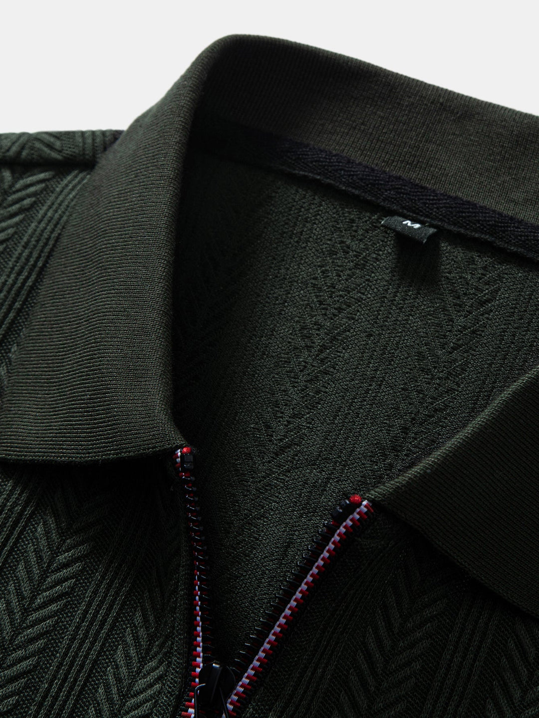 Textured Zipper Polo