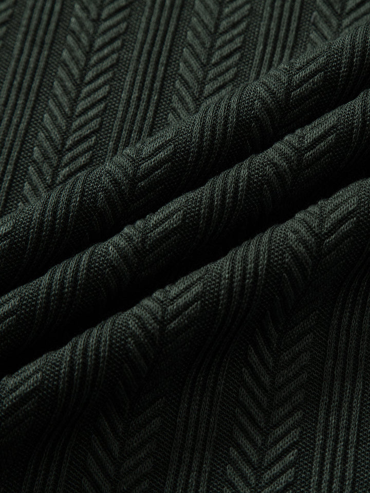 Textured Zipper Polo