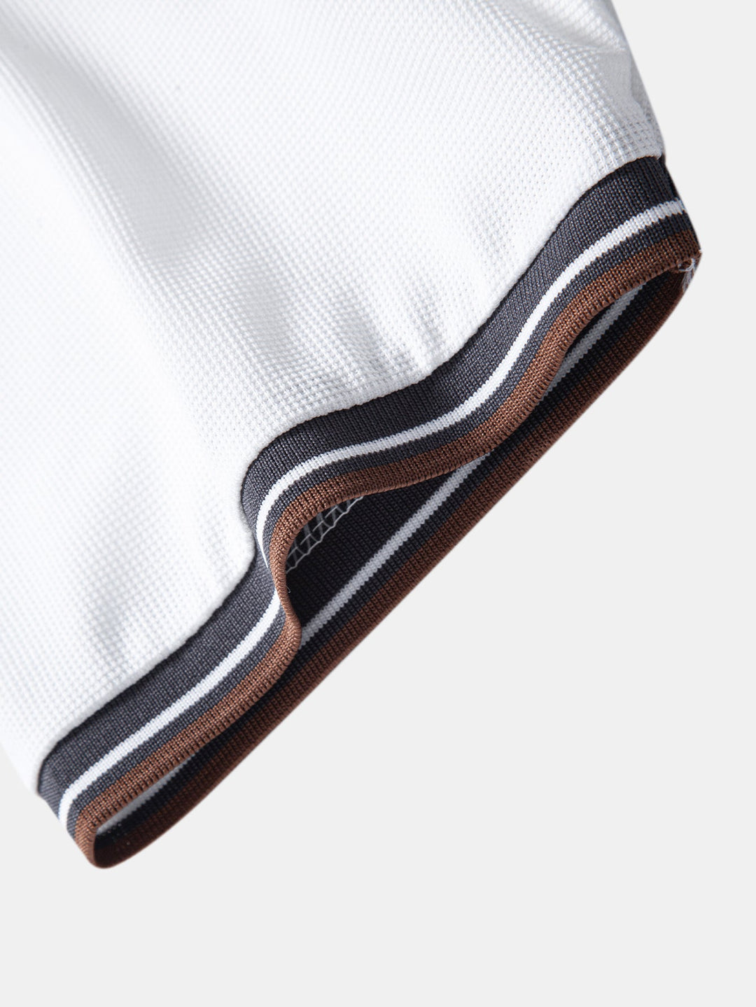 Contrast Trim Waffle Johnny Collar Polo